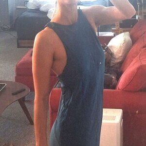Tibi 100% Silk Teal Sleeveless Maxi Dress- Read Description